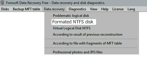 Data recovery by formatted drive letter