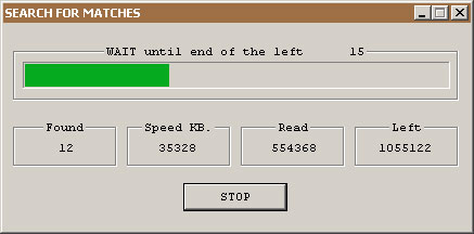Display the progress of the search process.