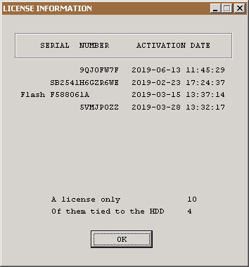 License parameters for the Fomsoft Data Recovery program.