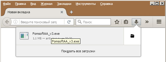 Запуск программы FomsoftAA_v3.exe.